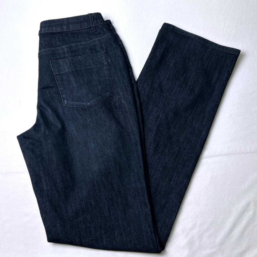 Coldwater Creek Womens High Rise Wide Leg Dark Wash Denim Jeans Size 8 Classic